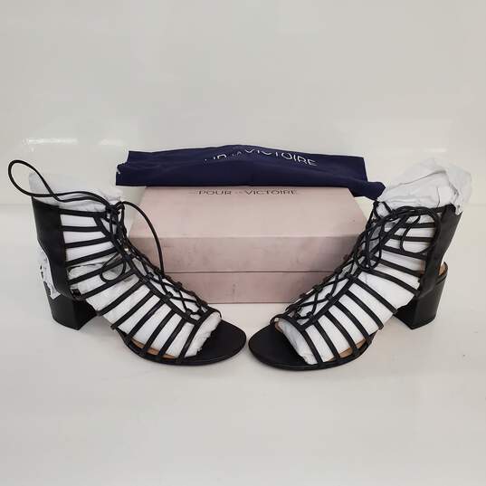 Pour La Victoire Amabelle Leather Heeled Sandals W/Box Size 11M image number 1