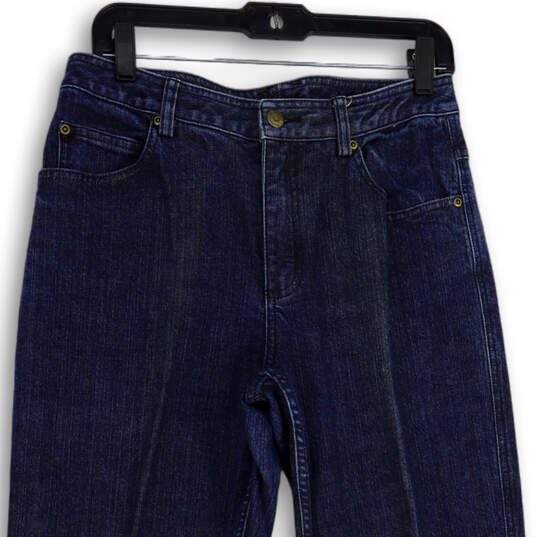Womens Blue Denim Medium Wash Regular Fit Pockets Straight Jeans Size 8X31 image number 3