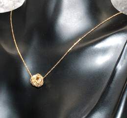 14K Yellow Gold Love Knot Pendant Necklace - 1.19g alternative image