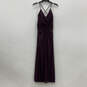Womens Purple V-Neck Spaghetti Strap Regular Fit Back Tie Maxi Dress Size 2 image number 3