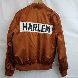 Harlem Haberdashery 5001 Flavors Embroidered Bomber Jacket Copper Brown Size S