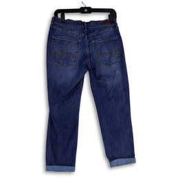 Womens Blue Denim Medium Wash Distressed Straight Leg Jeans Size 8 alternative image