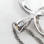 RH Macy & Co. Sterling Silver 10K Gold Diamond W/Box Open Heart 17 3/8 Pendant Necklace 2.5g image number 7