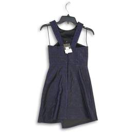 NWT TopShop Womens Blue Glitter Sleeveless Short Mini Dress Size 2 alternative image