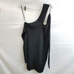 Nanushka Women's Black Viscose One Shoulder Dress Size L