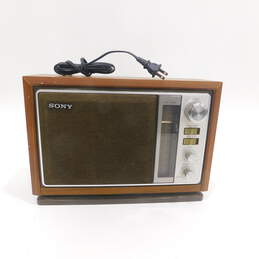 VTG 1980's Sony ICF-9740W Am/Fm Wood Grain Case Table Top Radio