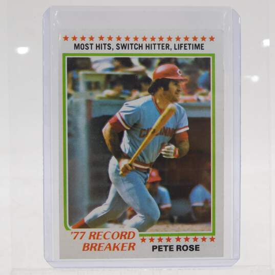 1978 Pete Rose Topps '77 Record Breaker Cincinnati Reds image number 1