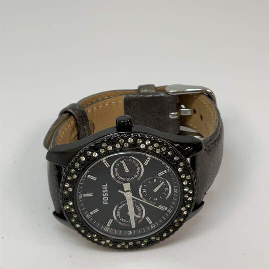 Designer Fossil ES-2896 Chronograph Dial Adjustable Strap Analog Wristwatch image number 3