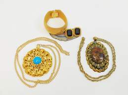 Vintage Napier Sarah Coventry & Fashion Icy & Gold Tone Clip-On Earrings Pendant Necklaces & Mesh Bracelet 204.0g