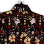 Womens Multicolor Floral Short Sleeve Button Front Blouse Top Size XL image number 4