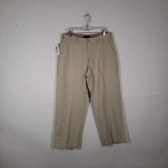 Mens Relaxed Fit Slash Pockets Straight Leg Chino Pants Size 36X30 image number 1