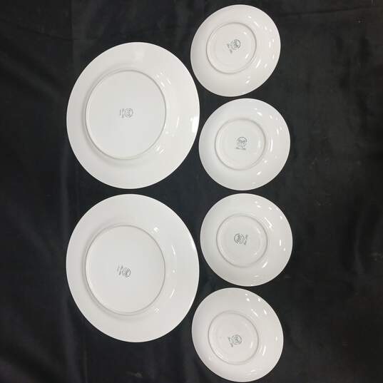 6pc Sliver Trimmed Bon-Lite Plate Set image number 3