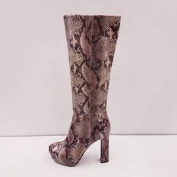 Worthington Faux Snakeskin High Knee Heeled Boot Size 8 023-7272 alternative image