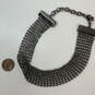 Designer Givenchy Silver-Tone Fashionable Link Chain Beaded Choker Necklace image number 3