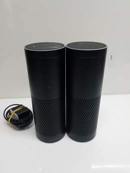 Lot of 2 Amazon SK705Di Echo 1st Generation Smart Speaker w/ Adapter