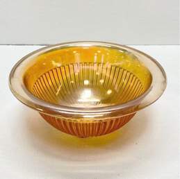 Vintage Iridescent Amber Bowl 10.5 in W Carnival Vintage Glass alternative image