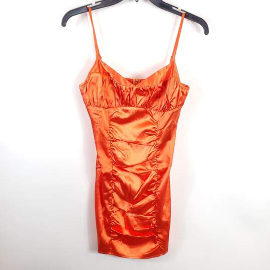 Guess Women Orange Bodycon Mini Dress S NWT image number 1
