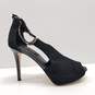 White House Black Market Adonia Black Chain Peep Toe Stiletto Heels Size 8.5 image number 2