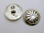 Vintage Taxco Sterling Silver Concho Clip Earrings 27.4g image number 2