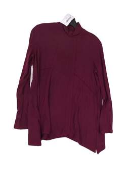 Womens Purple Mock Neck Long Sleeve Pullover Blouse Top Size Small