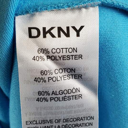 DKNY Men Aqua Blue Polo Shirt M NWT image number 3
