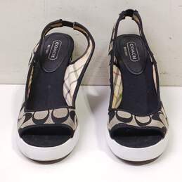 Coach Women's Sydney Signature Canvas Wedge Sneaker Sandals Size 8.5M