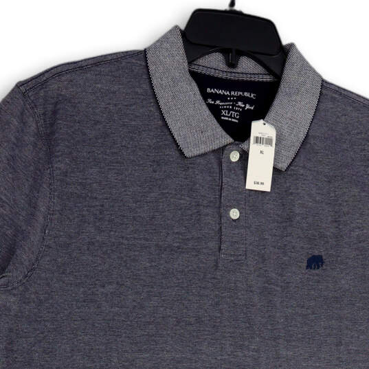 NWT Mens Gray Short Sleeve Spread Collar Button Front Polo Shirt Size XL image number 3