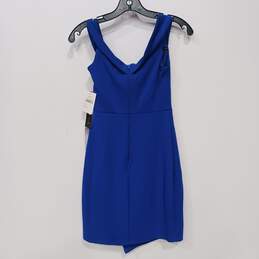 Womens Blue Off The Shoulder Casual Short Sheath Dress Size 3 alternative image