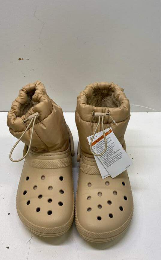 Crocs Classic Lined Neo Puff Slip-On Booties Beige 9 image number 5