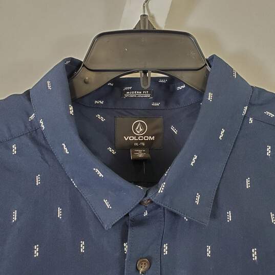Volcom Men's Navy Blue Button Up Shirt SZ XXL NWT image number 2