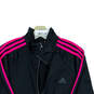 Women's Black Pink Training Essentials Tricot Full-Zip Track Jacket Size XL image number 3