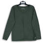 Womens Olive Green V-Neck Short Sleeve Pullover T-Shirt Size XL image number 1