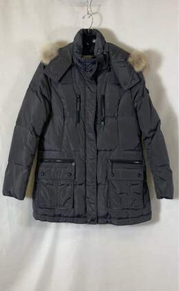Marc New York Mens Black Zipper Pockets Hooded Puffer Jacket Size Large