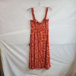 Lulus Burnt Orange Floral Patterned Sleeveless Dress WM Size L NWT