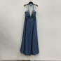 NWT Womens Blue Sleeveless Halter Neck Lace Back Zip A-Line Dress Size 22 image number 1