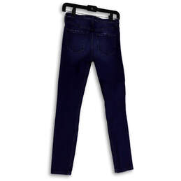 Womens Blue Denim Medium Wash Distressed Pockets Skinny Leg Jeans Size 25 alternative image
