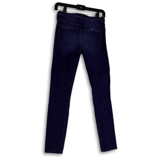 Womens Blue Denim Medium Wash Distressed Pockets Skinny Leg Jeans Size 25 image number 2