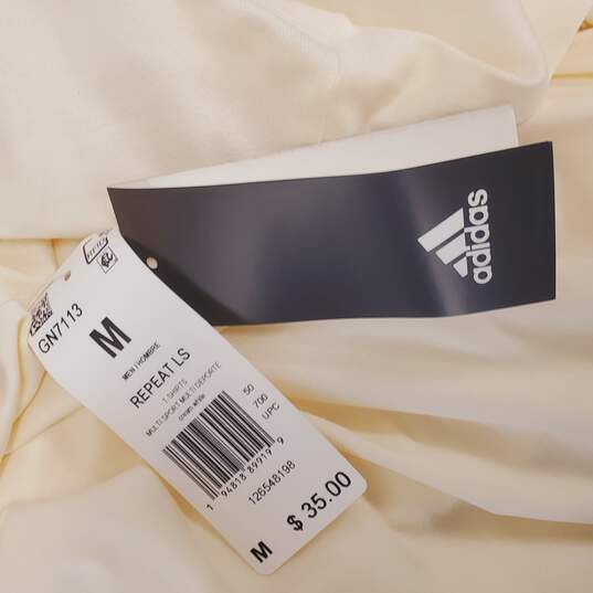 Adidas Men Ivory Long Sleeve Shirt M NWT image number 3