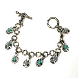 Designer Lucky Brand Silver-Tone Turquoise Southwest Style Charm Bracelet alternative image