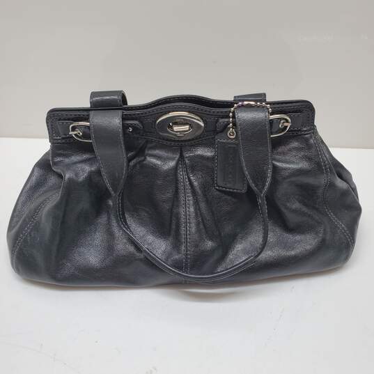 Coach Women's Black Leather Tote Bag Purse image number 1