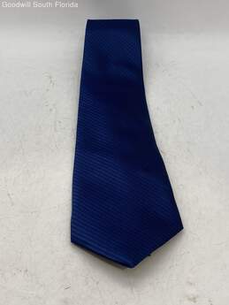 Authentic Giorgio Armani Mens Dark Blue Striped Designer Tie