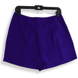 NWT Womens Purple Side Pockets Stretch Pleated Front Chino Shorts Size 8 alternative image