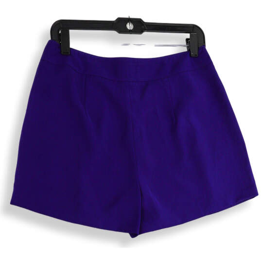 NWT Womens Purple Side Pockets Stretch Pleated Front Chino Shorts Size 8 image number 2