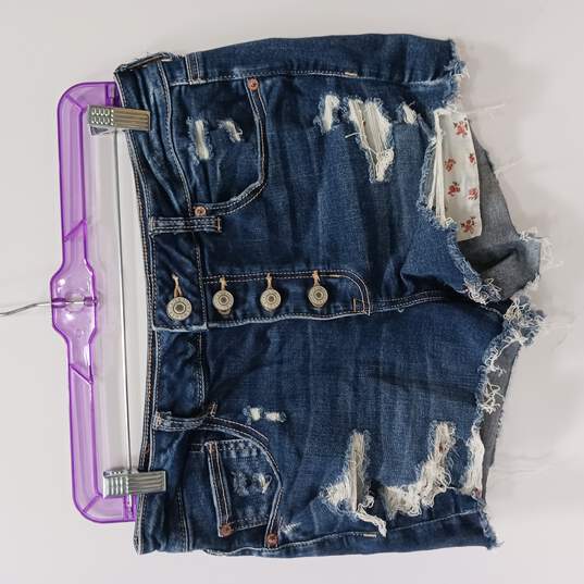 aanval was Tijdig Buy the American Eagle Outfitters Women's High Rise Shortie Stretch  Distressed Denim Shorts Size 12 | GoodwillFinds