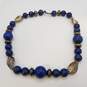 Sterling Silver Lapis Beaded Necklace 159.6g DAMAGED image number 4