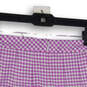 NWT Womens Purple White Check Pleated Back Zip A-Line Skirt Size 2 image number 4