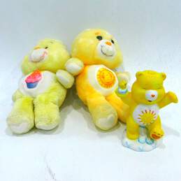 Plush Care Bears Funshine & Birthday Bear W/ Funshine Ceramic Bank