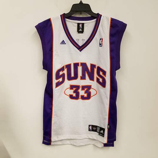Adidas Mens White Purple Phoenix Suns Grant Hill #33 NBA Jersey Size Small image number 1