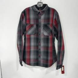Hawk Men's Red & Black Button-Up Size M W/Tags