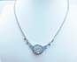 Vintage Silvertone Icy Blue & Clear Rhinestones Pendant Necklaces Dome Screw Back Earrings & Bracelet 66.8g image number 3